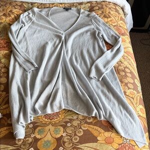 Eileen Fisher Sweater Light Gray Blue long sweater top dress Sz